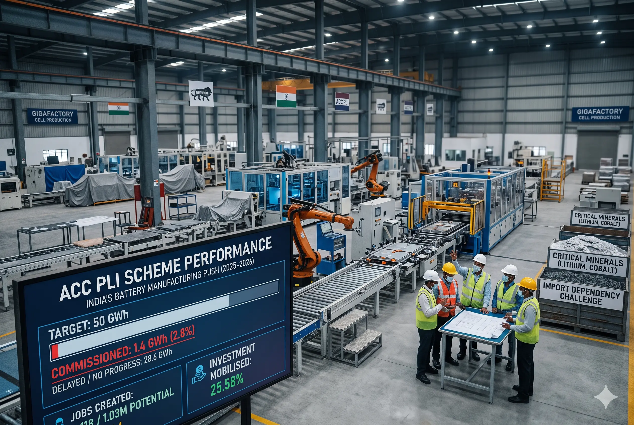 ACC PLI Scheme Performance: Bottlenecks in India's Battery Manufacturing Push