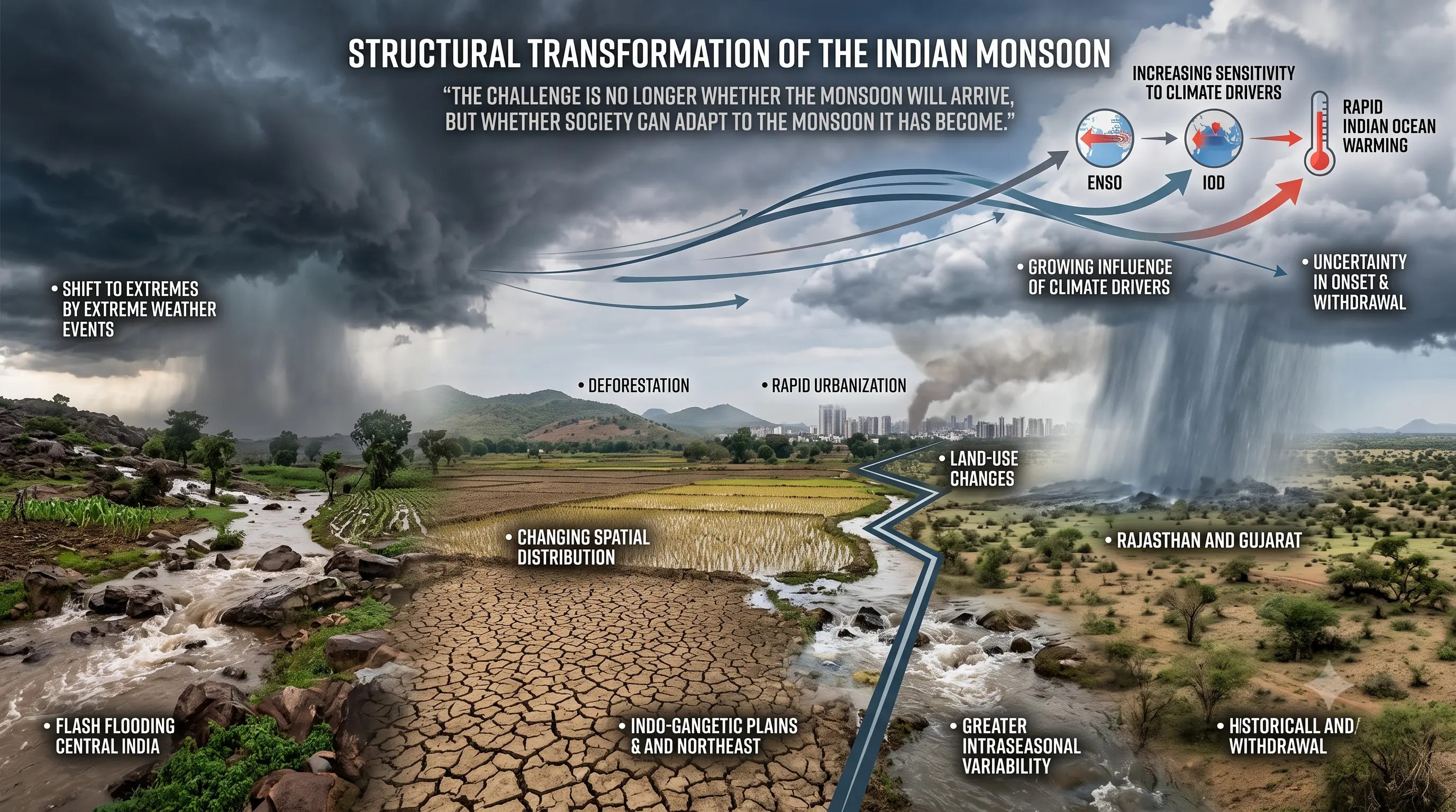 The Structural Transformation of the Indian Monsoon: Adaptation and Resilience