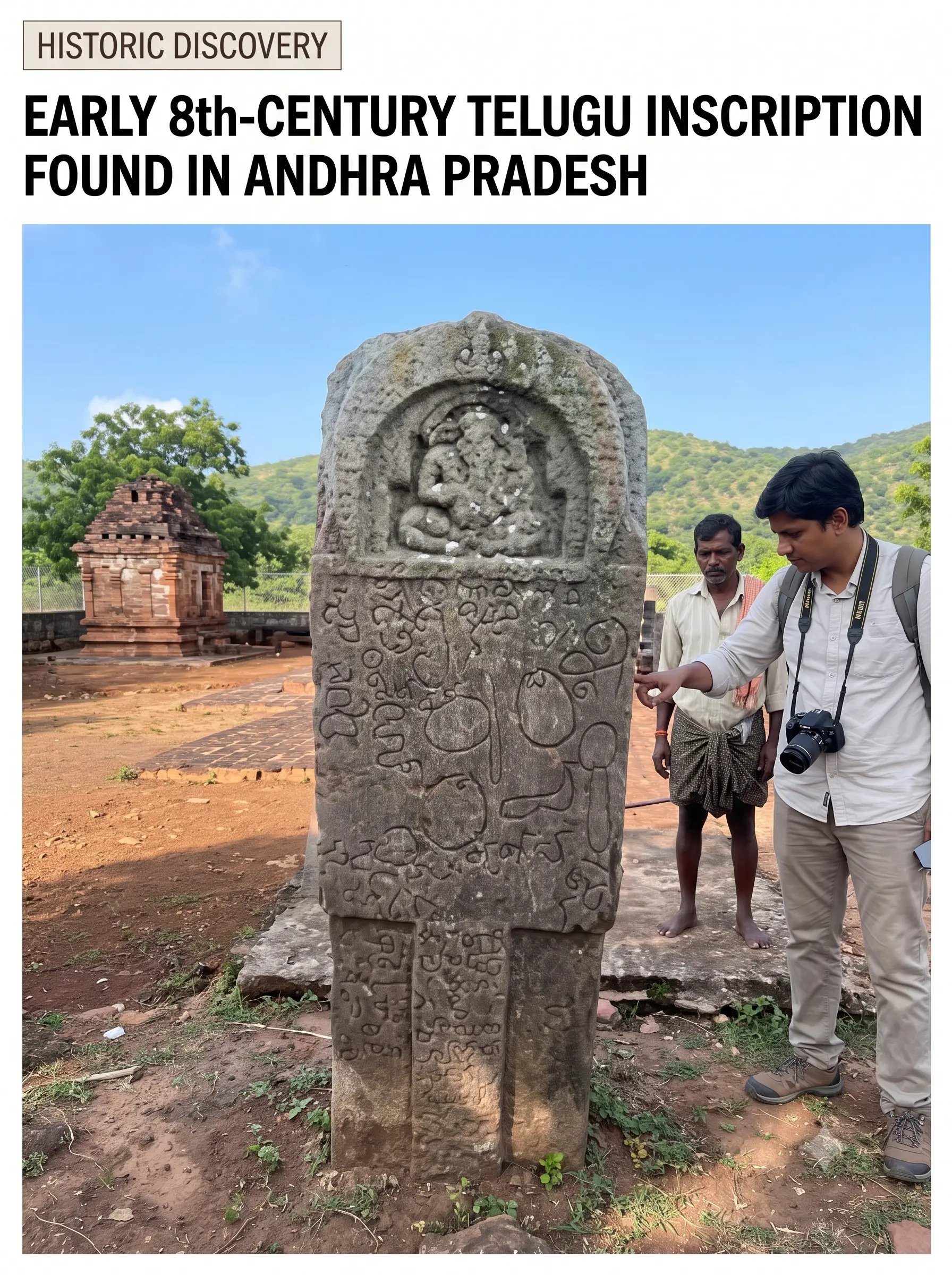 Early 8th-Century Telugu Inscription Discovered in Andhra Pradesh