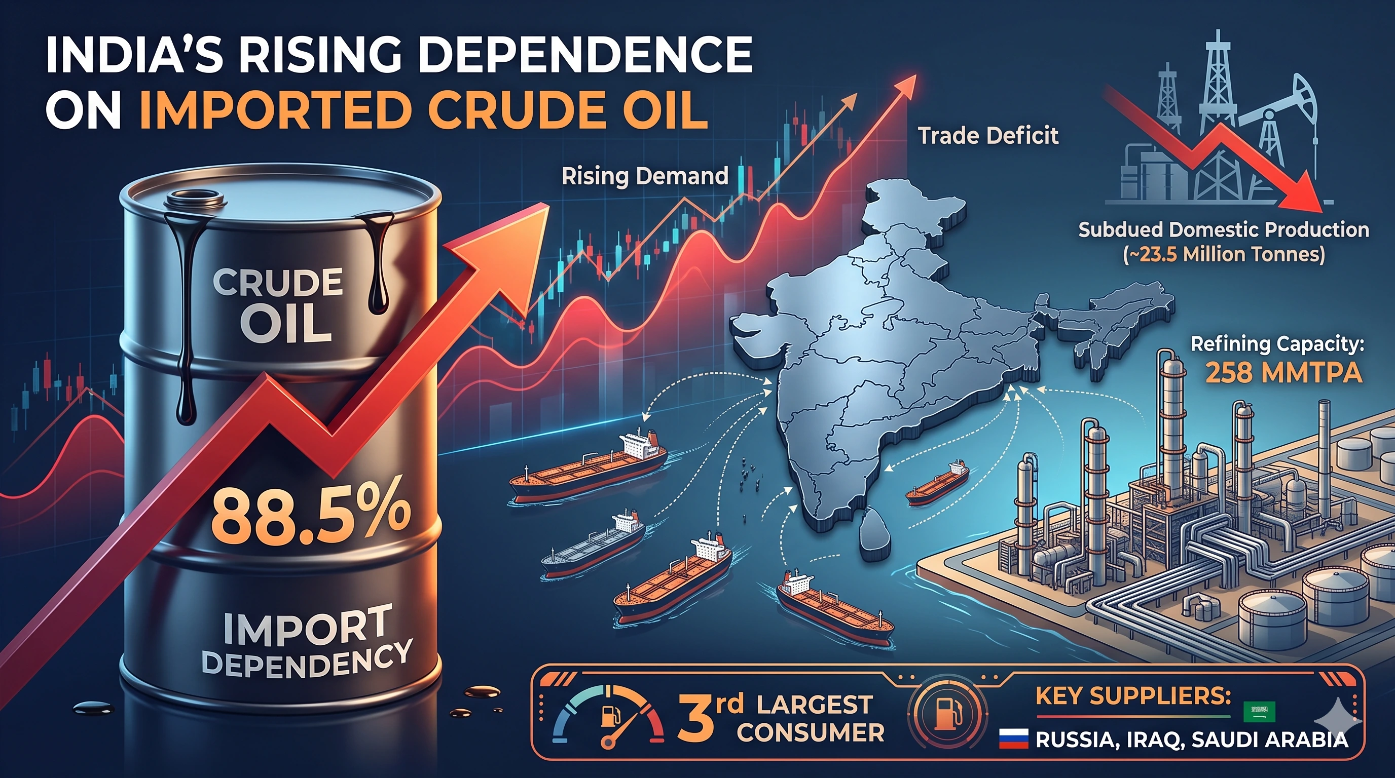 India’s Rising Dependence on Imported Crude Oil