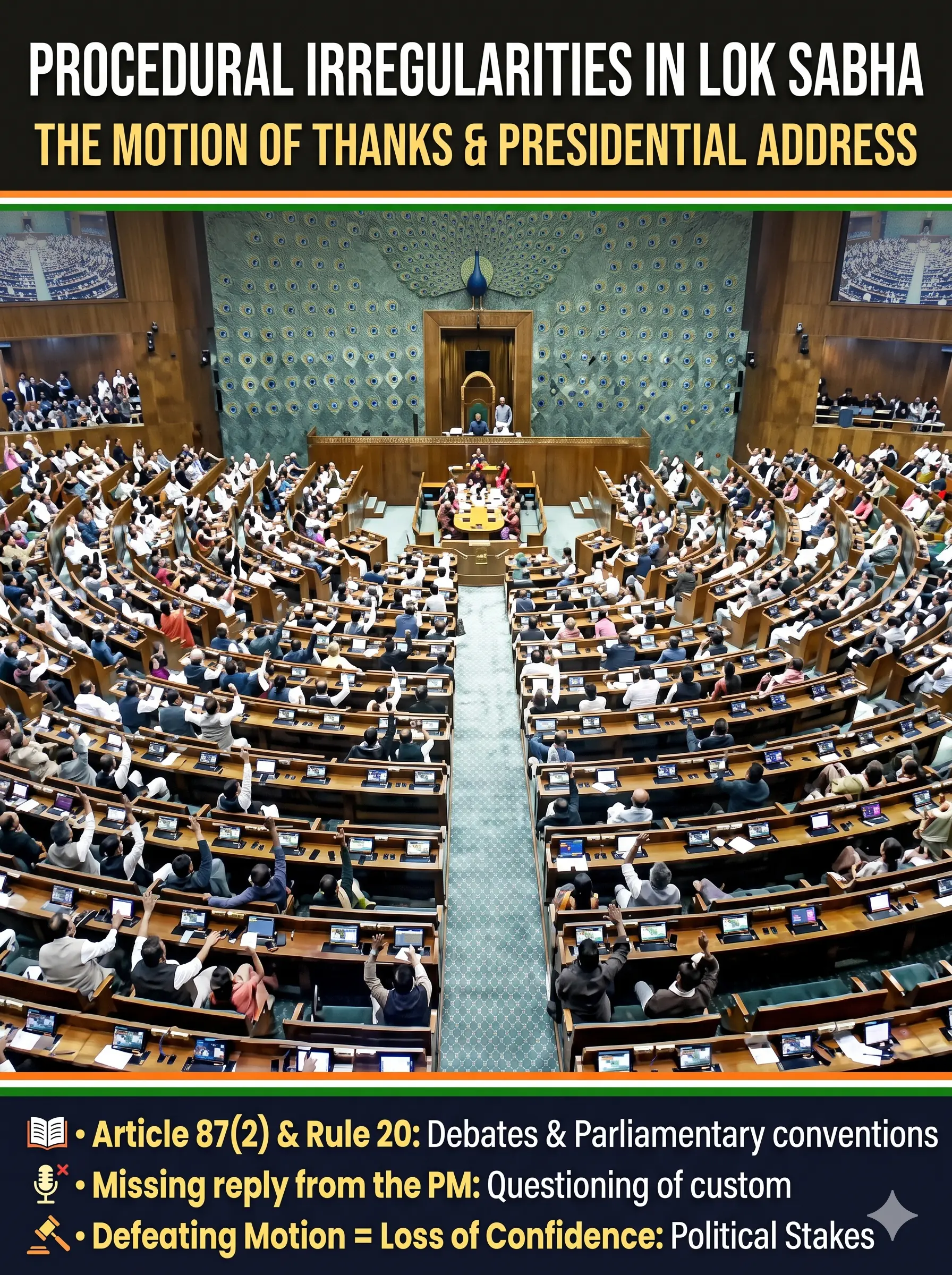 Procedural Irregularities in Lok Sabha: The Motion of Thanks and Presidential Address