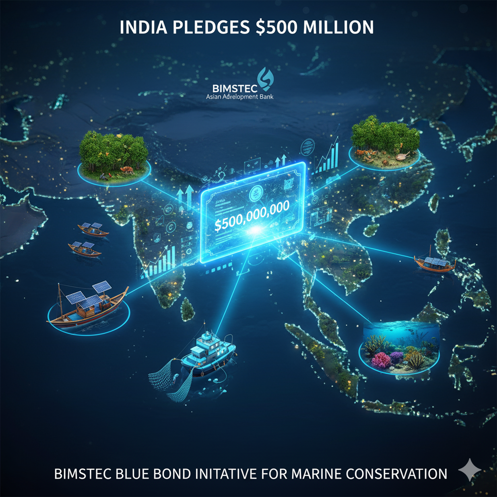 India Pledges $500 Million for new BIMSTEC 'Blue Bond' Initiative for Marine Conservation