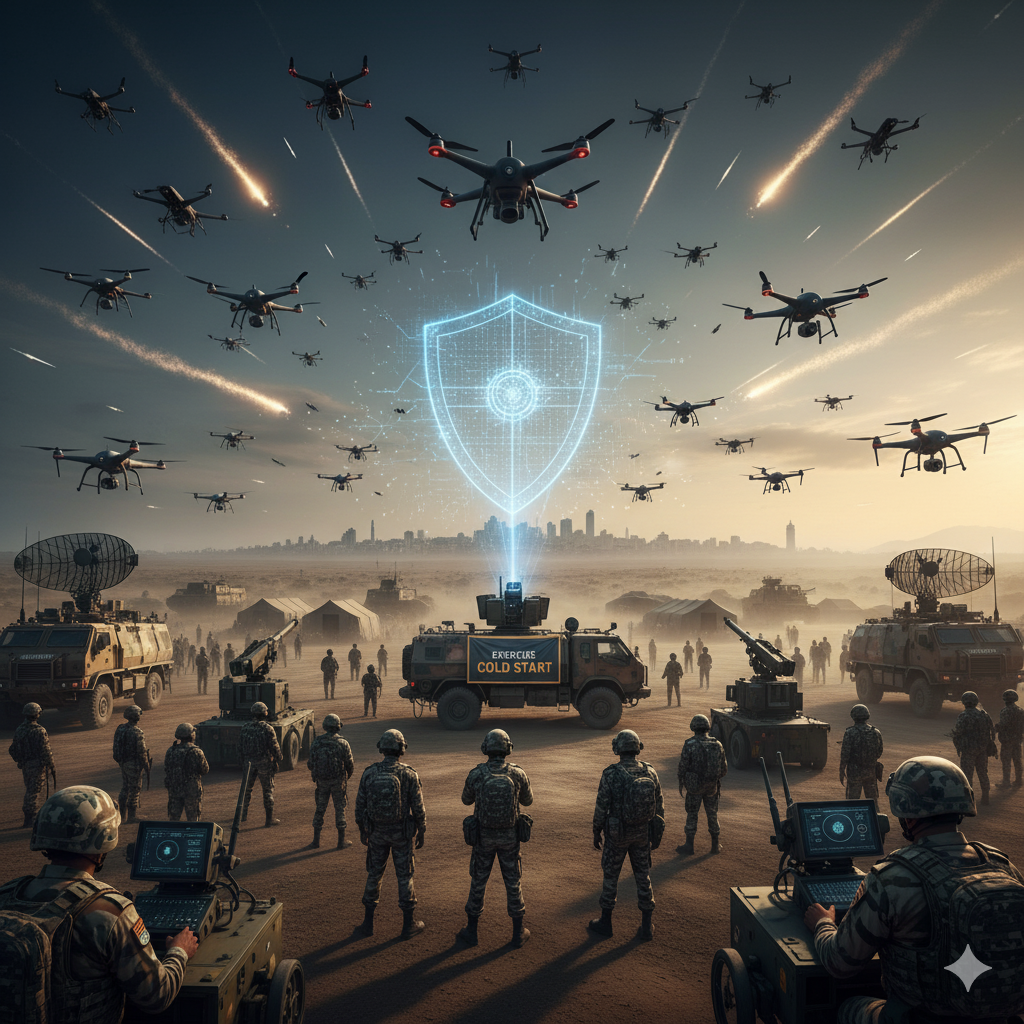 India's Largest Drone & Counter-Drone Exercise 'Cold Start' and Sudarshan Chakra