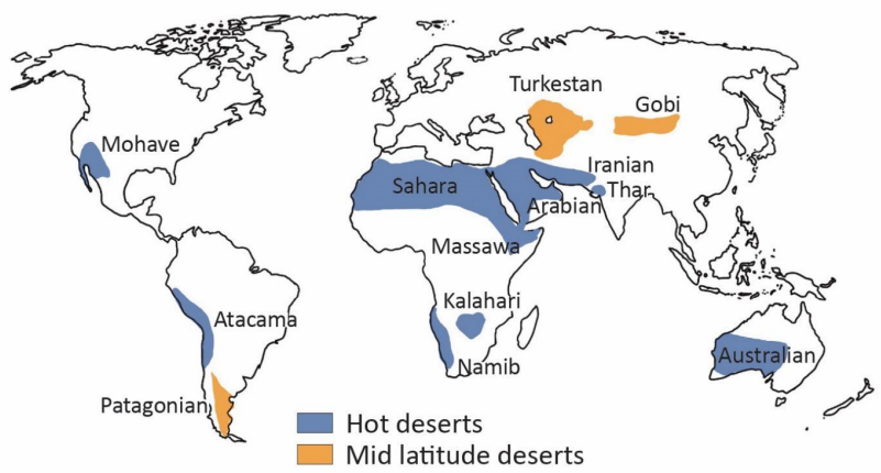 Hot Desert and Mid-Latitude Desert Climates